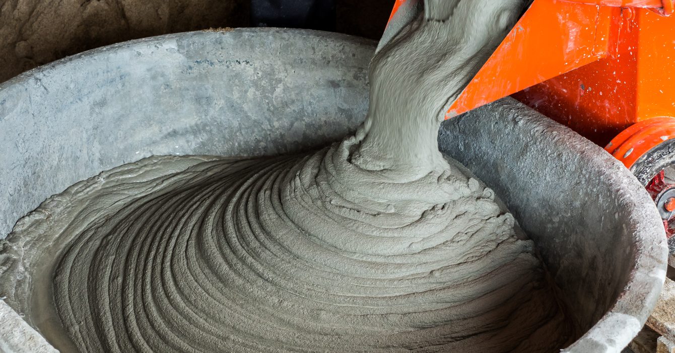 Mixing mortar in bucket